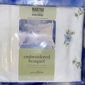 Martha Steward Embroidered Bouquet Standard Sham